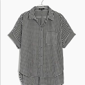 Madewell Gingham Play Button Down Shirt NWT